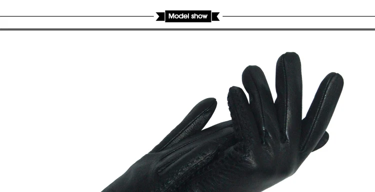 Черные утолщенные кожаные перчатки с бантом, новые женские перчатки из натуральной кожи, зима-осень, женские модные брендовые теплые кожаные перчатки fv03