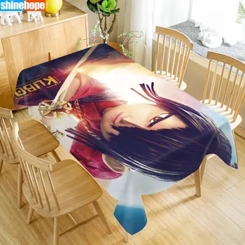 

New Arrival Custom Kubo and the Two Strings Table Cloth Waterproof Oxford Fabric Rectangular Tablecloth Home Party Tablecloth