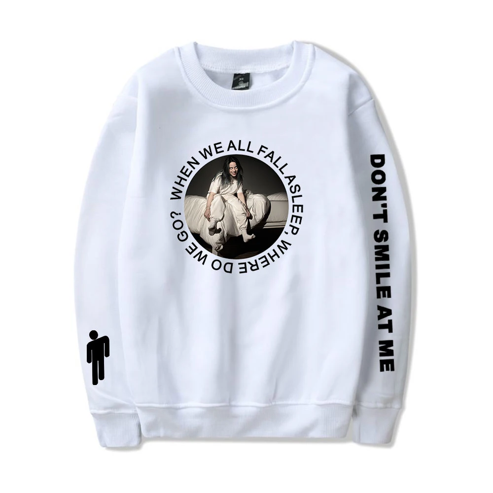 Billie Eilish Толстовка без рукавов Женская Черная хлопковая модная Осенняя Толстовка без косточек женская уличная Толстовка Спортивная одежда