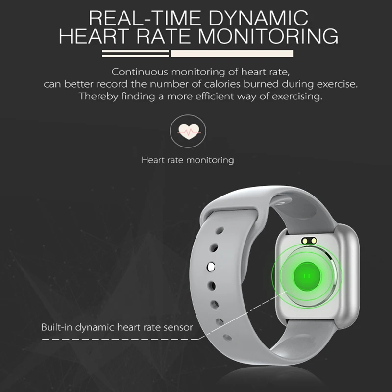 GT Smartwatch IP68 Waterproof Wearable Device Bluetooth Pedometer Heart Rate Monitor Color Display Smart Watch For Android/IOS