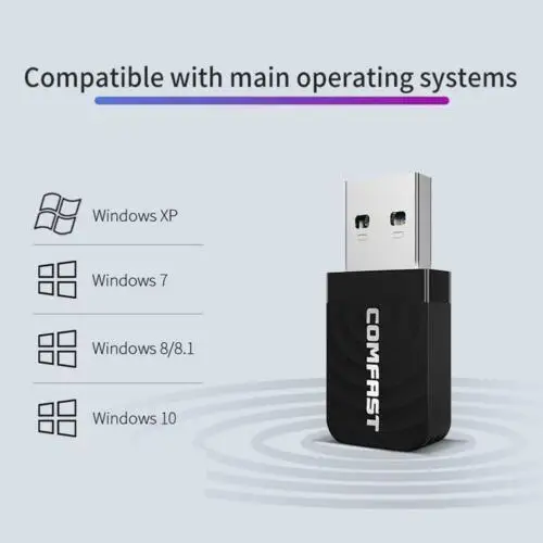 Беспроводная сетевая карта COMFAST CF-812AC Mini USB 3,0 Беспроводная сетевая карта 1300 Мбит/с ethernet WiFi адаптер приемник 802,11 b/g/n 5,8/2,4 ГГц двухдиапазонный r60