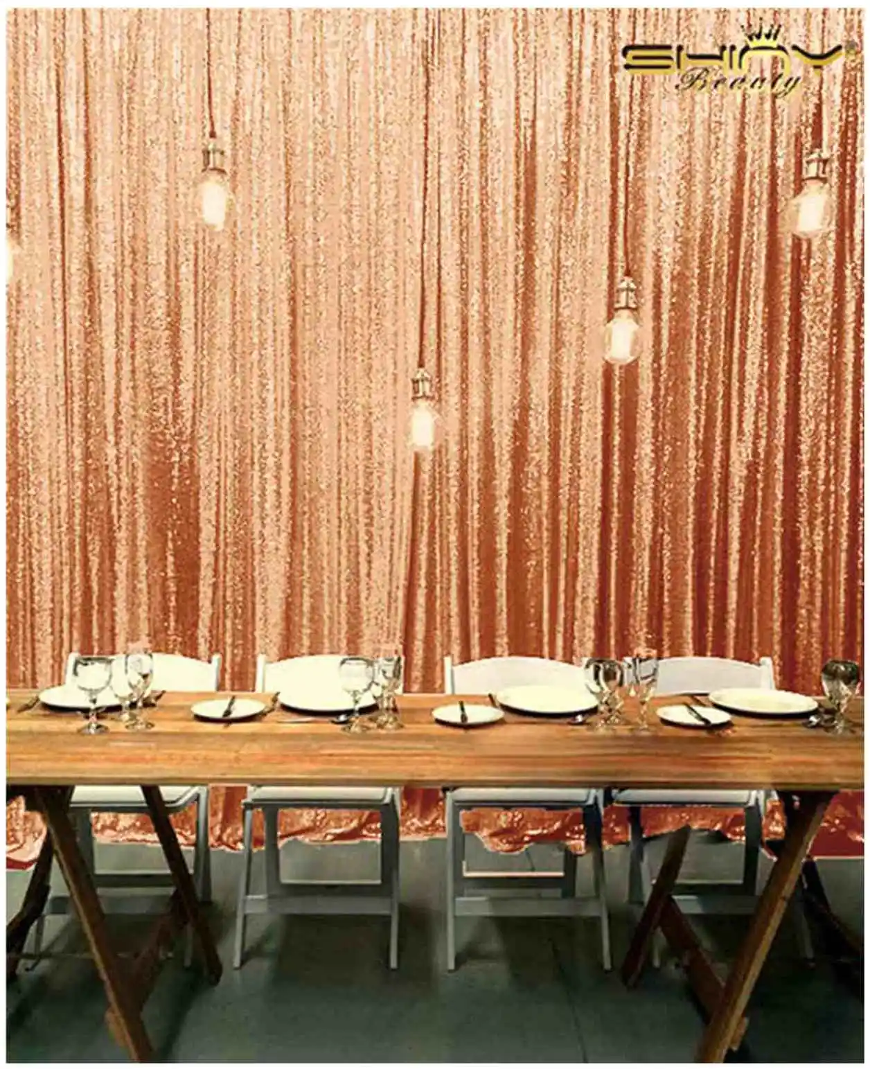 

Shinybauty 240X245CM Orange Color Glitz Backdrop Photobooth Backdrops Party Decoration Curtain Birthday Wall Background-M190814