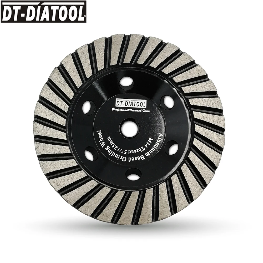 DT-DIATOOL 2pcs M14 Dia 125mm/5inch Grit#100 Aluminum Based Diamond Grinding Cup Wheel Fine Grinding Disc For Granite Marble