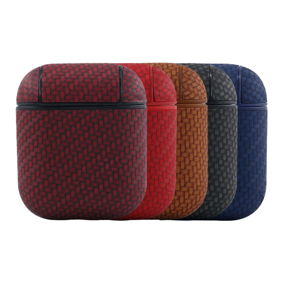 

New Woven Pattern Protection Sleeve For AirPods 1 2 Protective Cases Cover For Apple Airpods Wireless Bluetooth Headset Cover