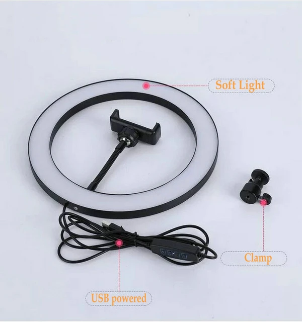 Portable LED Light Lamp Ring for  Live Streaming Studio USB