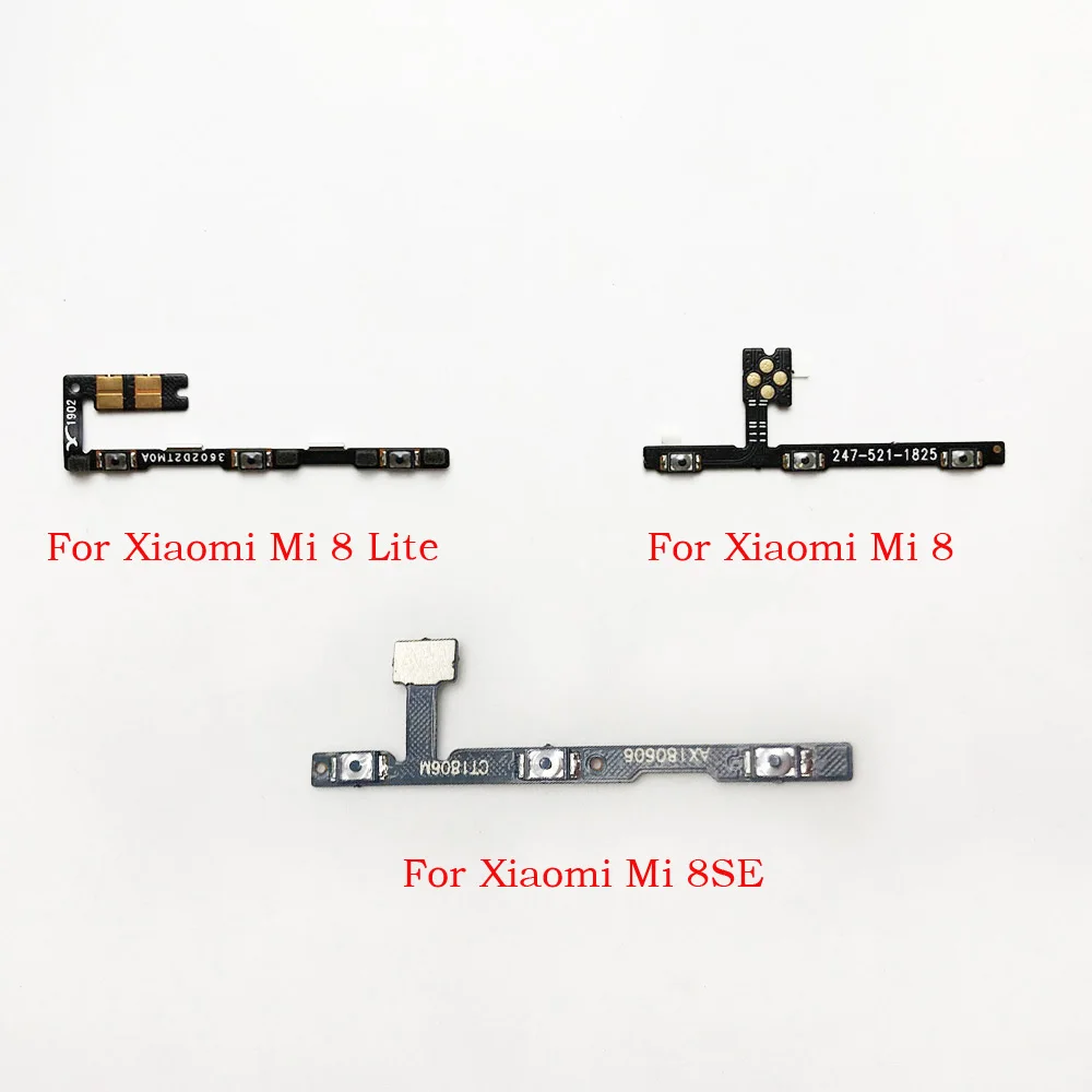 Гибкий кабель питания и громкости для Xiaomi Mi 8 8 se 8 lite Боковая кнопка включения выключения ленточный Переключатель гибкий кабель запасные части