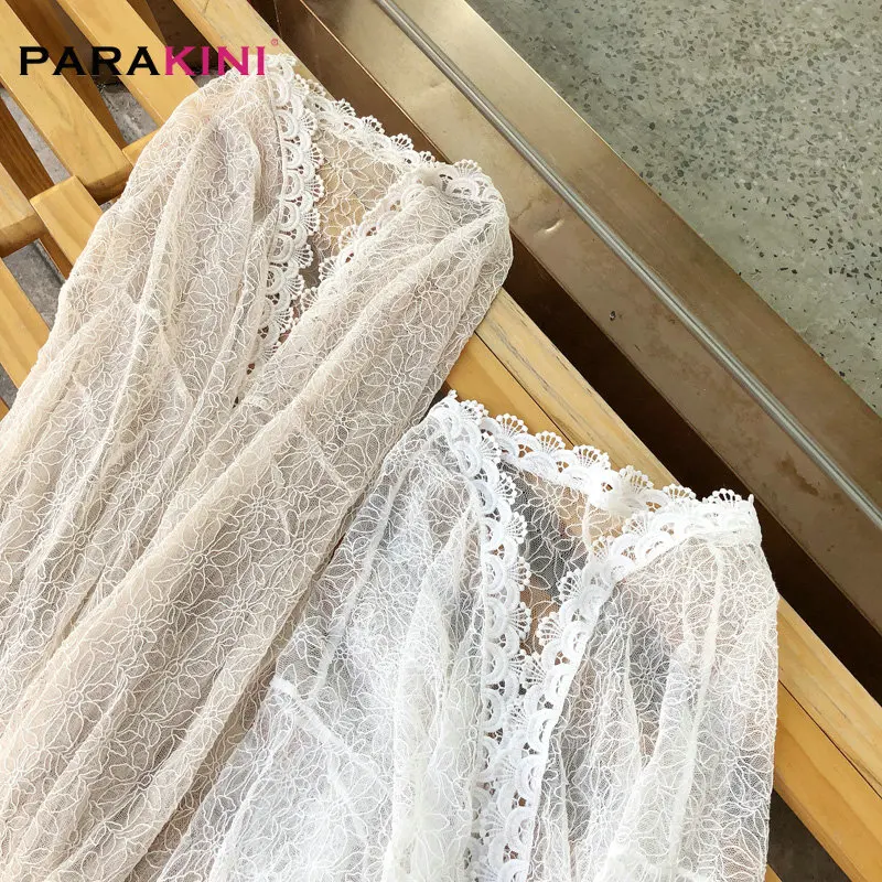 PARAKINI Сексуальная кружевная Пляжная накидка Парео Пляжная одежда купальный костюм накидка Плайя парео-туники для купальники пляжные женские пляжные платья