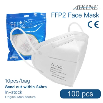 

Aixin 100pcs Disposable Mask Fast Shipping 5-Layer Filter Protection And Pollution Prevention CE Certified FFP2 Face Mask
