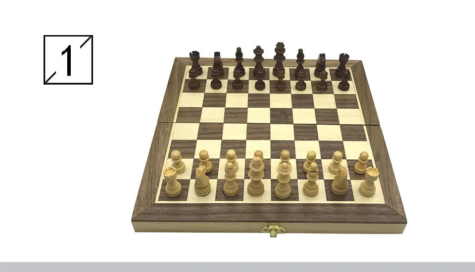 Jeu d'échecs magnétique pièces en bois massif