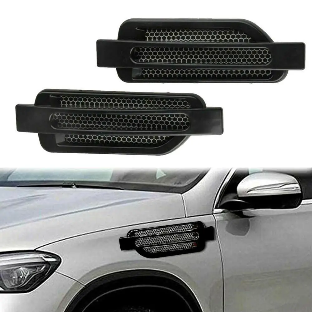 

1pair Car Intake Stickers DIY Auto Decorative Side Vent Air Flow Fender Intake Stickers Decal