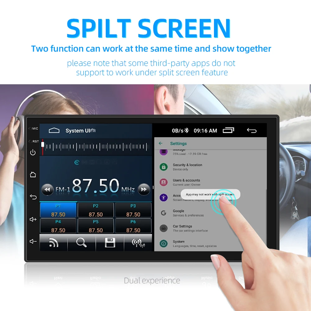 Автомагнитола 2 din на Android 8 0 с функцией Mirror link gps android Раздельный экран 2.5D