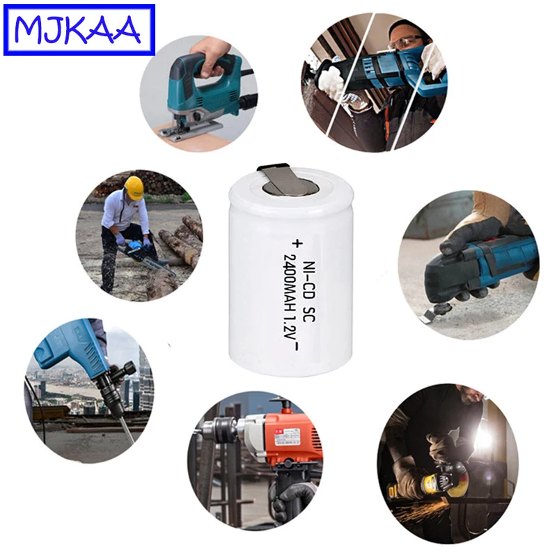 Перезаряжаемая батарея MJKAA 12 шт. SC 2400 мАч 1 2 в 22*42 Ni CD Sub C для электрической отвертки