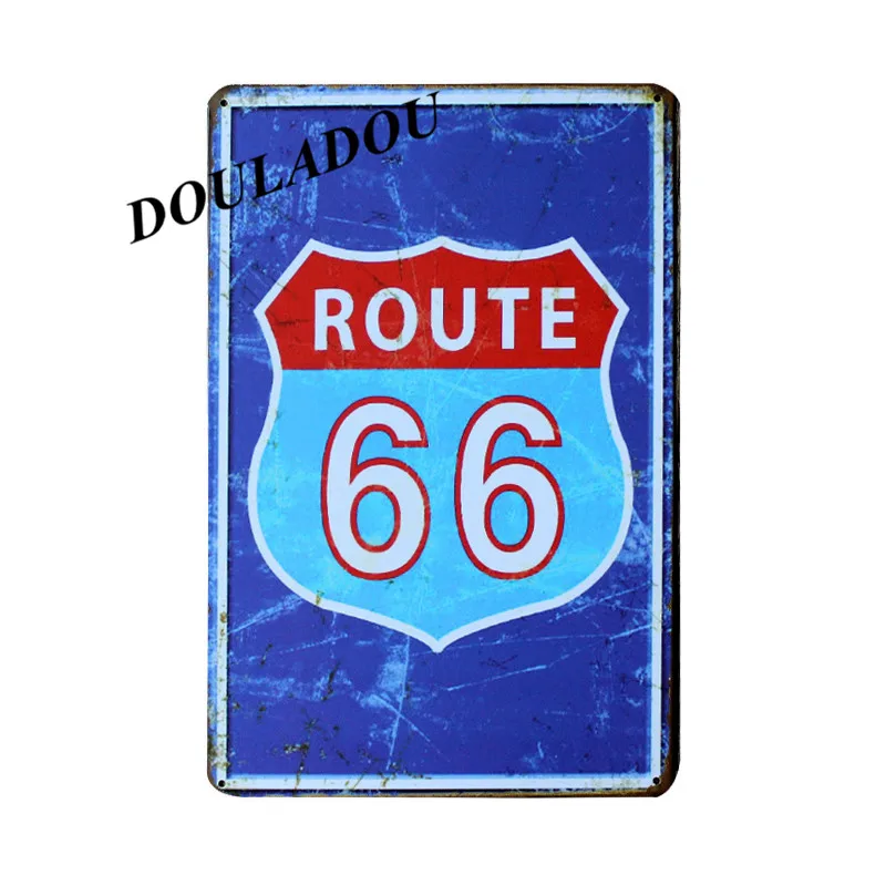 [Douladou] Hot Road, старинная металлическая жестяная вывеска 66, Ретро Авто табличка, плакат, бар, паб, гараж, домашняя тарелка, украшение стены 30*20 см - Цвет: 7
