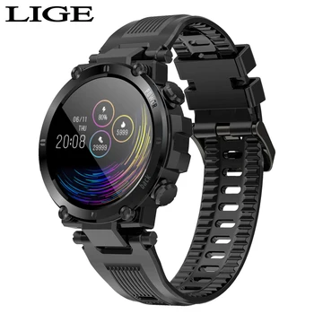 

LIGE New Men Full Touch Screen Smart Watch IP68 Waterproof support HR/BP Fitness Tracker Sports smart watch Men for IOS Android