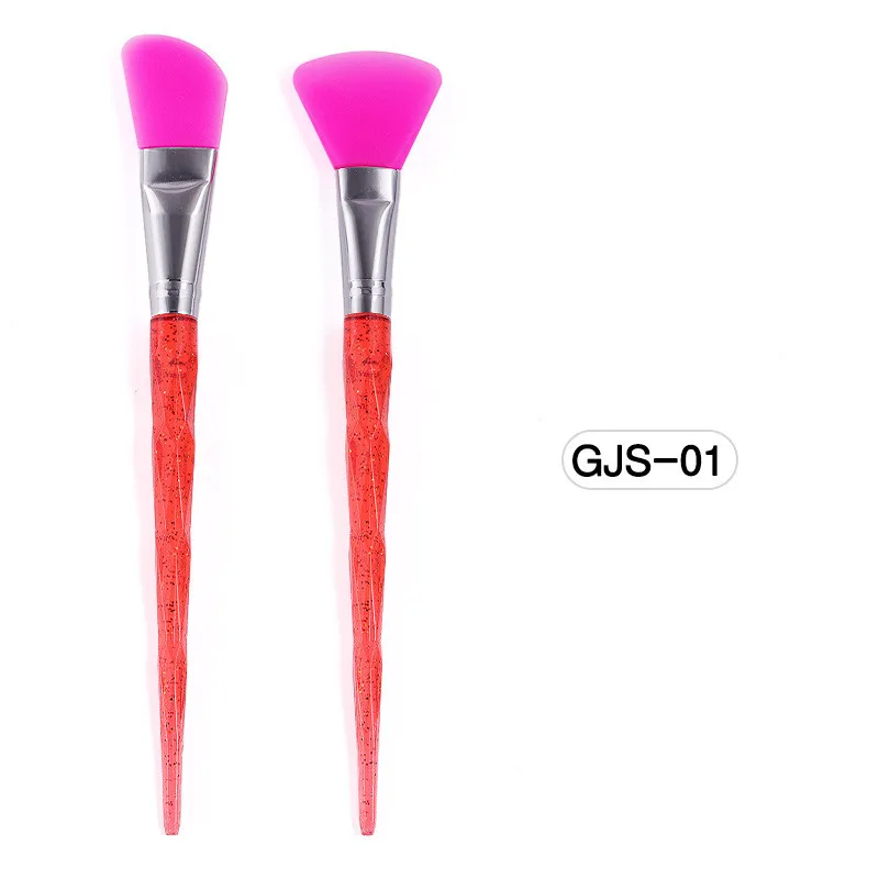 2 Pack High Quality New Sequins Silicone Brush Handle Silicone Mask Brush Soft Film Brush Adjusting Rod DIY Makeup Tools - Цвет: GJS-01