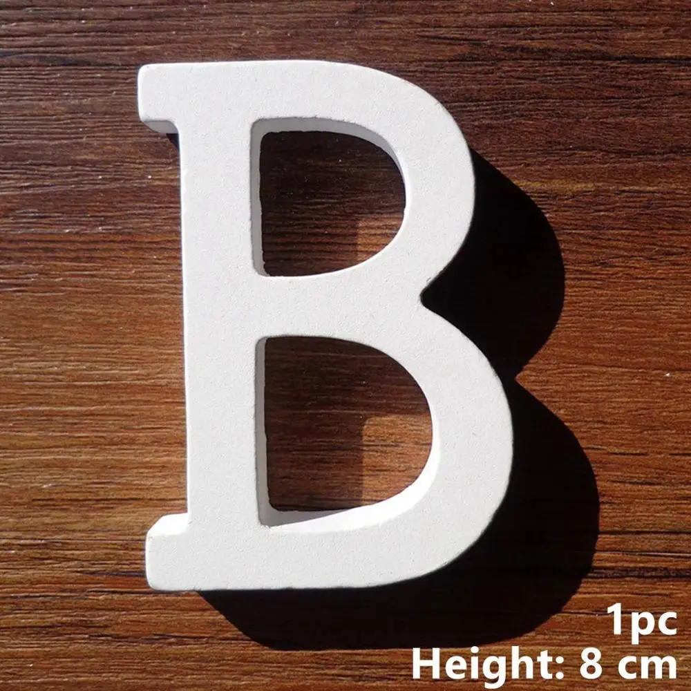 Wood Letter B Taoup A-Z деревянные буквы стоящий домашний декор "сделай сам" 0-9 деревянный номер Украшение свадебного стола аксессуары индивидуальное имя любовь женитьба - Цвет: Wood Letter B