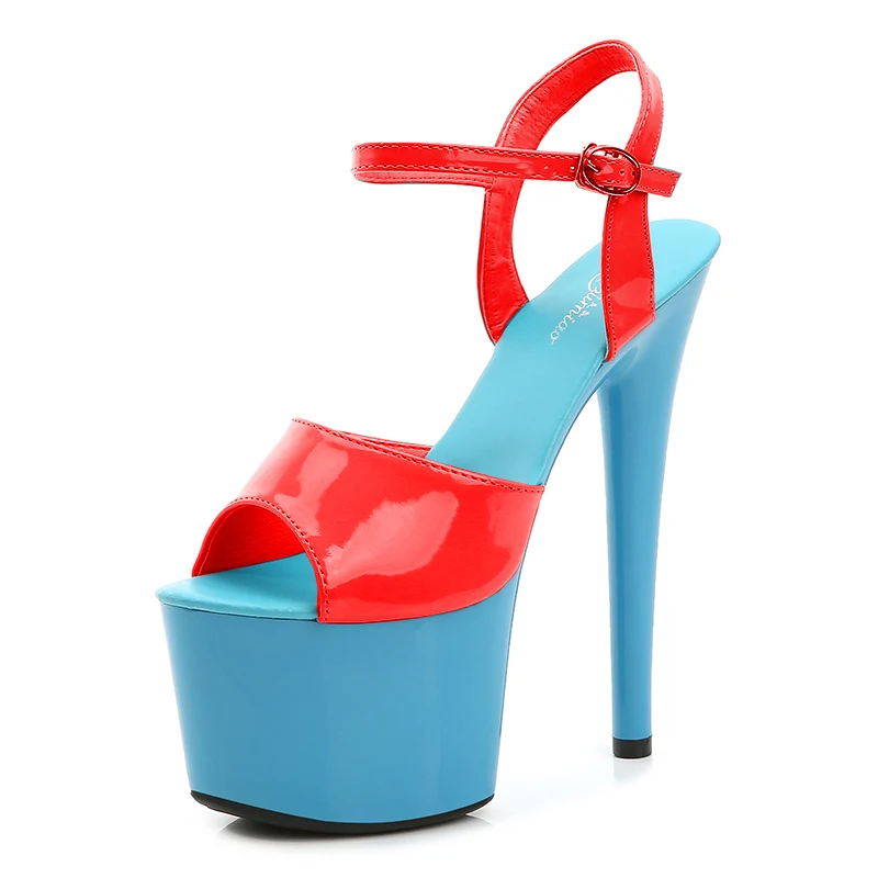 Stripper Heels Women Shoes Summer Platform High Heels Sandals Thin-heeled 17cm Mixed Colors Sexy Waterproof Wedding shoe