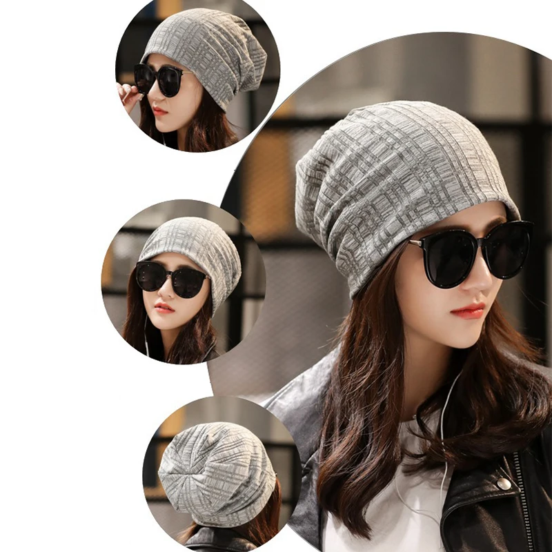 Хеджирующая шапка женская Skullies вязанные шапочки вязаная шапка s чепчик двухслойная хлопчатобумажная салфетка шапка, сезон осень-зима