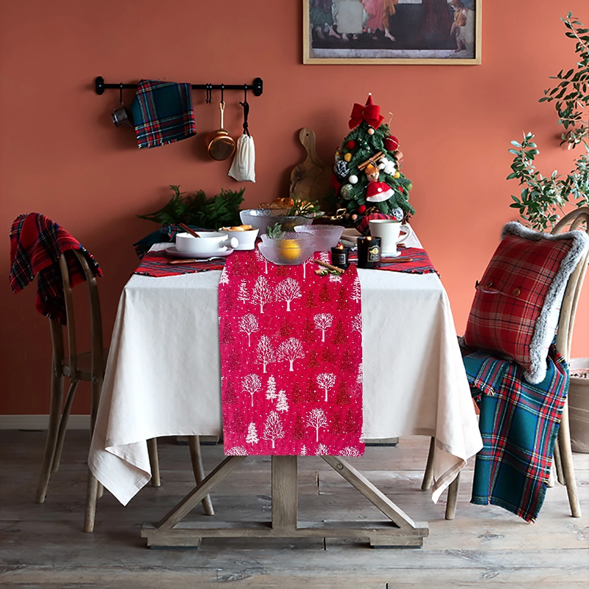 Рождественские украшения для обеденного стола, Рождественская скатерть, рождественские украшения для дома, Рождество, Год, Navidad