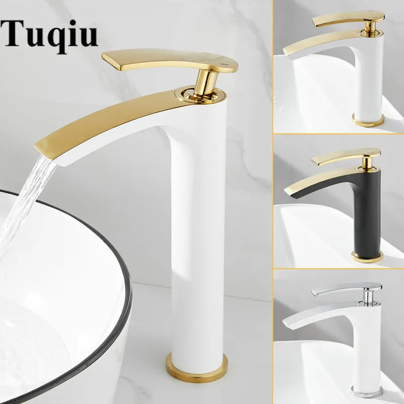 Tuqiu Bathroom Faucet Brass Gold Black Basin Cold And Hot Water Mixer Sink Tap Deck Mounted White &amp | Обустройство дома