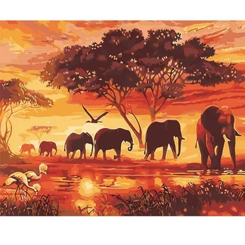 

Animal Elephant DIY Oil Paintings Painting By Numbers Adult Unique Gift Art Picture Coloring By Number Drawing Canvas Home Decor