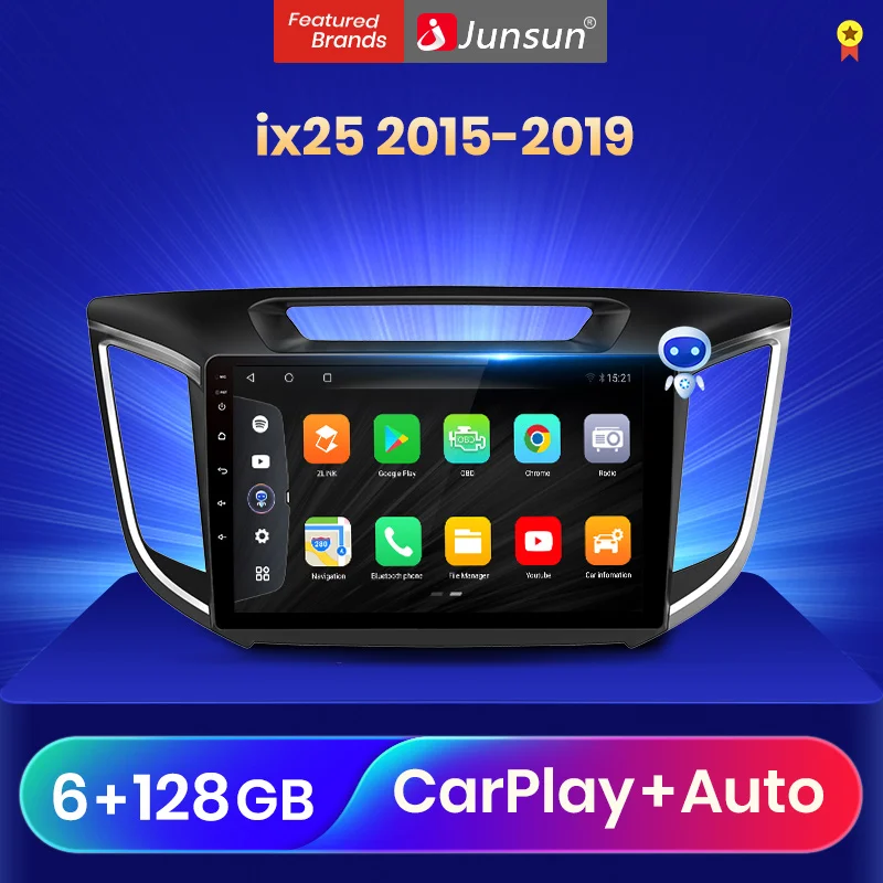 Автомагнитола Junsun V3Pro мультимедийный проигрыватель на Android 10 с голосовым