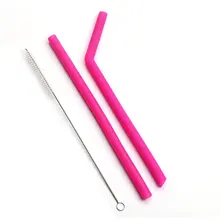 Многоразовая Пищевая силиконовая соломинка длиной 25 см Fda для напитков, сока, питьевая трубка, одноразовые соломинки