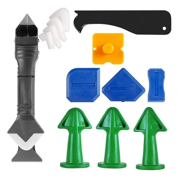 

13pcs/Set Caulk Nozzle Window Door Silicone Bathroom Sealant Finishing Tools Remover Kitchen Spatula Grout Scraper Smoothing