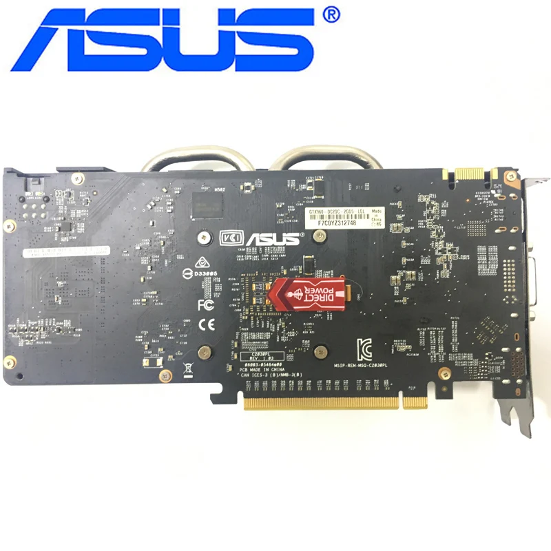 Видеокарта ASUS GTX 960 2 Гб 128 бит GDDR5 видеокарты для nVIDIA VGA карты Geforce GTX960 HDMI GTX 750 Ti 950 1050 1060 б/у