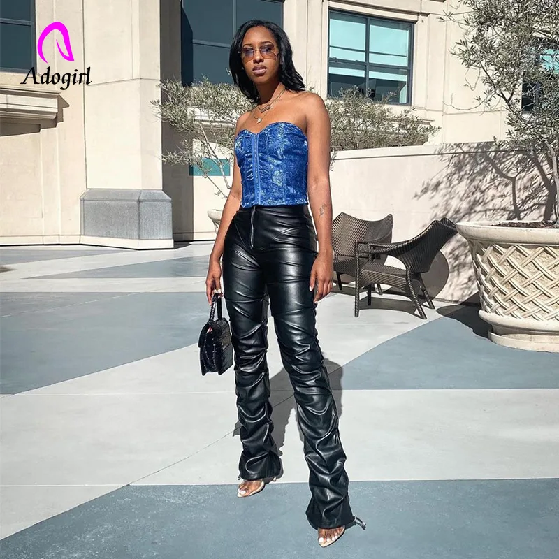 Faux Leather Pants Cyber Y2k Vintage 