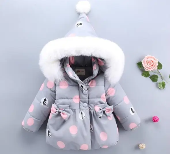 Теплая верхняя одежда с капюшоном для маленьких девочек; зимние куртки для малышей; одежда из искусственного меха для маленьких девочек; одежда для маленьких девочек