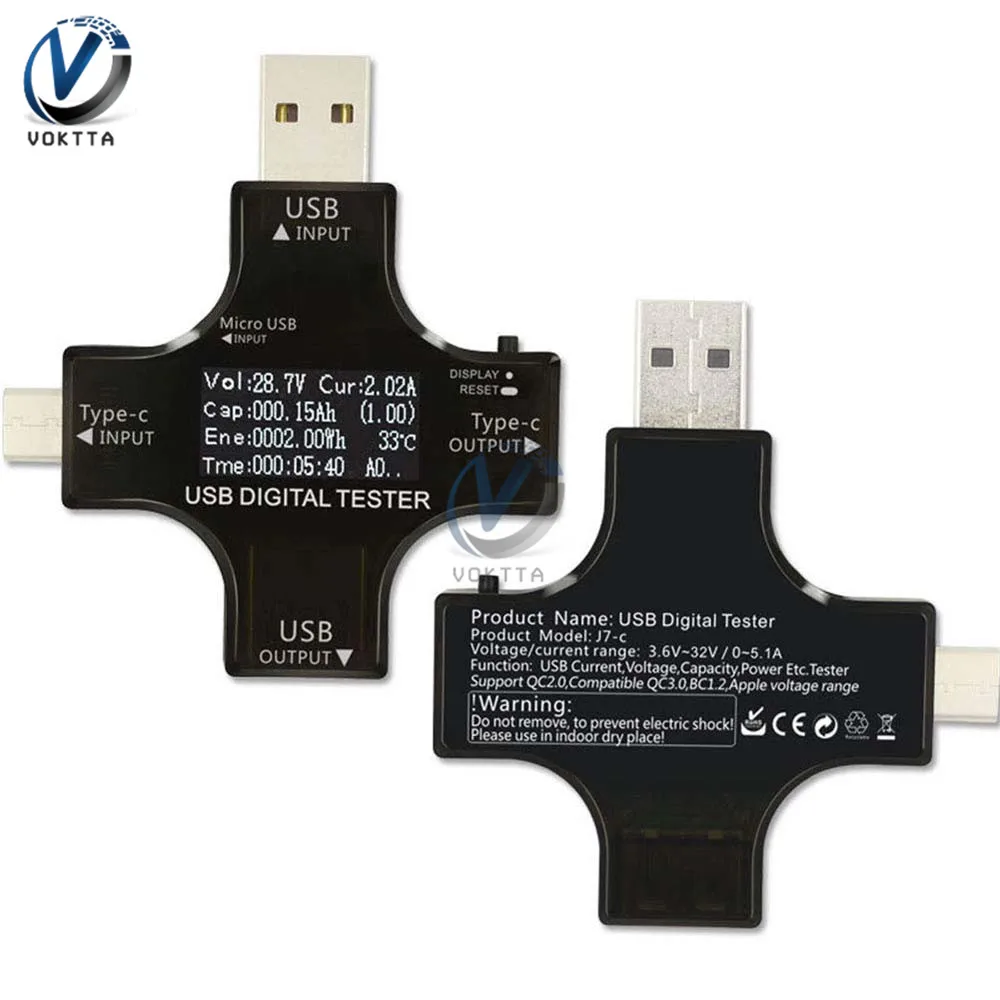 Type-C PD USB тестер ЖК-цифровой вольтметр постоянного тока Amperimetor вольтметр зарядное устройство индикатор USB доктор