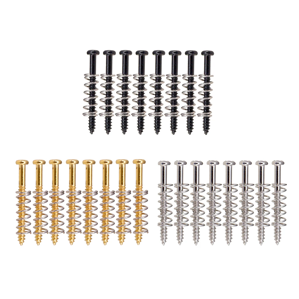 8pcs Screws + 8pcs Springs Iron for Guitar Bass Pickups Frame