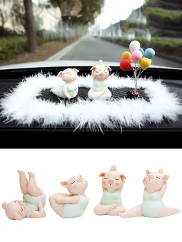 

Fashion yoga pig car ornaments creative cute cartoon pig car console decorations general female