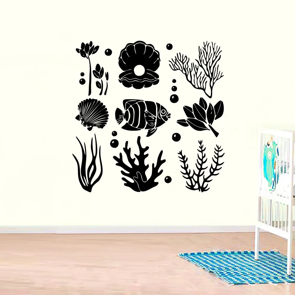 Underwater World Generation Carved Removable Cool Wall Stickers Living Room Bedroom Sofa Background Customizable Wholesale MU420