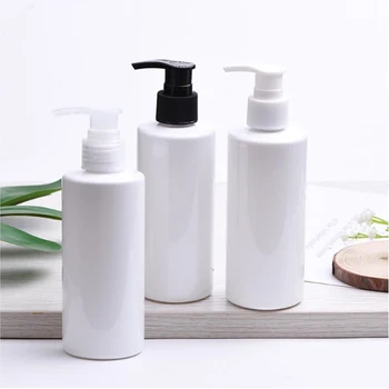 

200ML Plastic Refillable Bottles White PET Pressed Pump Dispenser Lotion Massage Oil Shampoo Cream Packaging Cosmetic Container