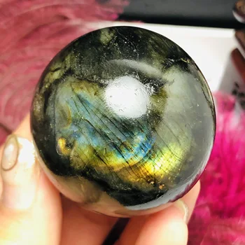 

Natural labradorite Crystal polished Sphere Ball Healing crystal high quality