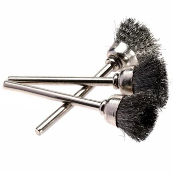 

20pcs Mini Wire Brush Brass Cup Wheel Set For Grinder Or Drill 3mm Diameter