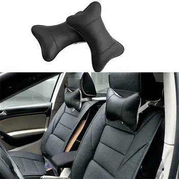 

2pc Car Seat Headrest Pad Pillow PU Leather Neck Rest Support Foam Cushion Black/Beige/Gray/Brown Car Headrest