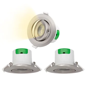 

Nickel Plating Plastic Adjustable LED Recessed Ceiling Spot Lamps Spotlight Downlights 3000K Warm White Cut Hole Diameter 70-75M