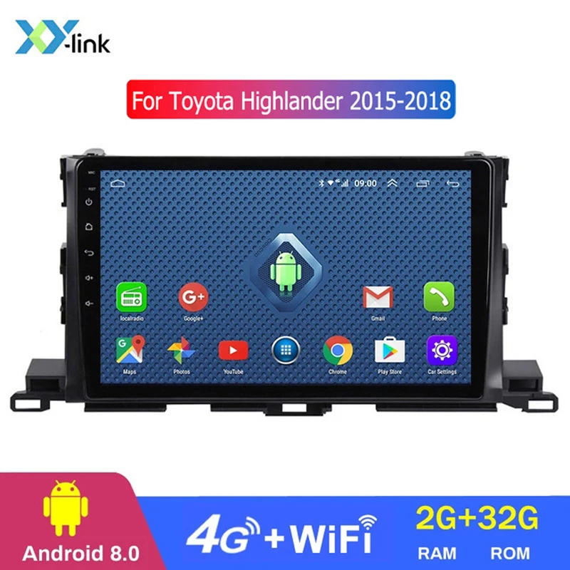 

Android 8.1 10 inch screen Car radio GPS Navigation multimedia video player for Toyota highlander 2015 2016 2017 2018 2 din