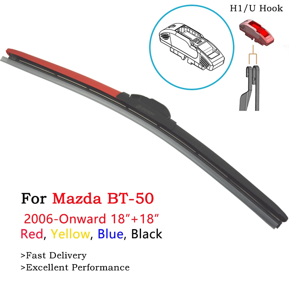 

HESITE Colored Hybrid Windshield Wipers For Mazda BT 50 Annees Pick Up CD UN Caja Pritsche Model Accessories 2008 2010 2012 2020