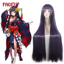 Pageup волосы косплей парик стиль прямой синтетический хвост парик высокая температура волокна Cos парик для женщин