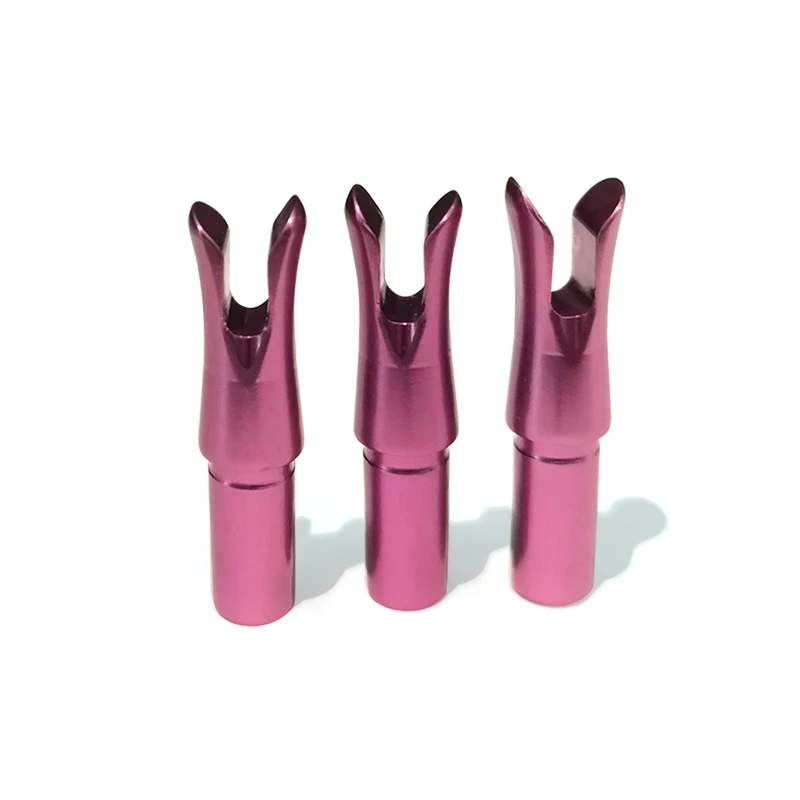 purple 12 шт./партия ArcheryArrow Nocks ID6.2mm Алюминиевая Вставка из сплава Стрелка НОК для рекурсивного соединения стрельбы Охотничьи аксессуары - Цвет: purple