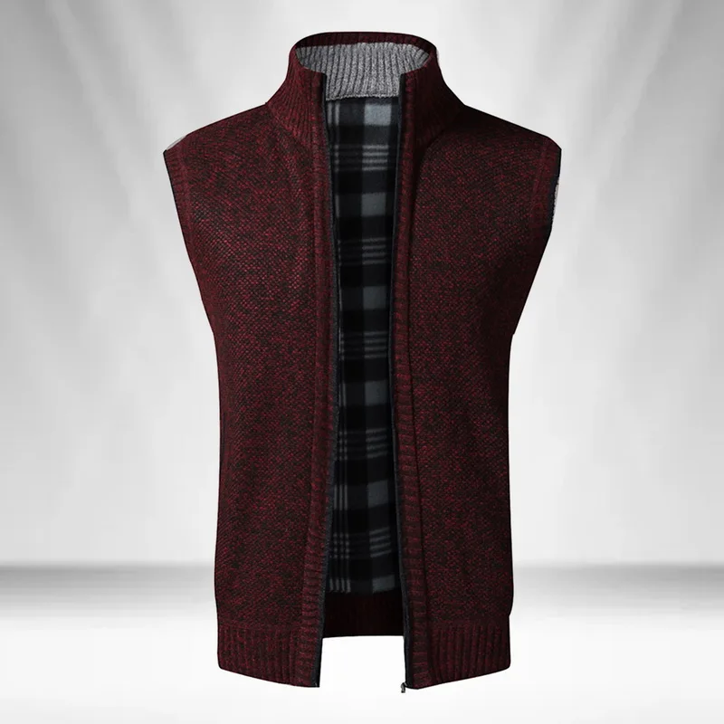 2020 Men Sweater Coat Sleeveless Zip Up Cardigan Men Knitted Vest Vintage Stand Collar Sweater Jacket Plaid Knitwear Waistcoat 2020 Men Sweater Coat Sleeveless Zip Up Cardigan Men Knitted Vest Vintage Stand Collar Sweater Jacket Plaid Knitwear Waistcoat
