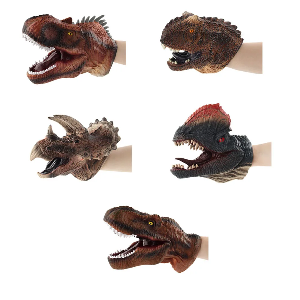 Дикие животные голова ручной кукольный крокодил Юрского Периода Динозавры T-Rex мягкие виниловые перчатки из ПВХ фигурка модель игрушки Дети Рождественский подарок