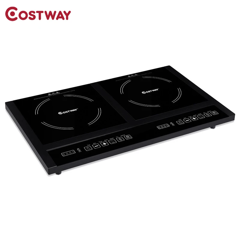 

Costway Electric Dual Induction Cooker Cooktop High Quality Black Rice Milk Soup Water Steam Fry Hotpot Electric Cooker EP23410