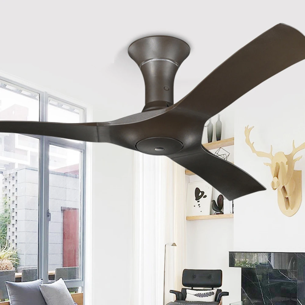 Billig Holz 54 inch Decke Fan Mit Fernbedienung Moderne Nordic 3 ABS Klingen Dachboden Ohne Licht Esszimmer Lampe Fan 220v