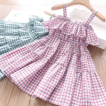 

2020 Summer Baby Girls Plaid Dress Children's Clothing Wholesale