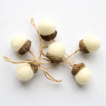 

Christmas Pine Cone Doll Decor New Soft Wool Felt Tree Hanging Ornament Small Felt Gift Reusable Decorations for Xmas Party 6pcs